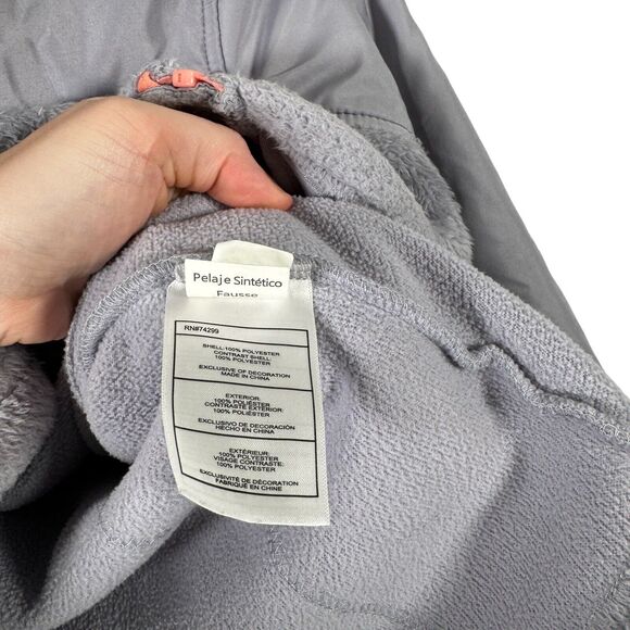 DKNY Mauve Purple Full Zip Hooded Fleece Jacket Outdoor Lightweight Girls Medium - Picture 5 of 8